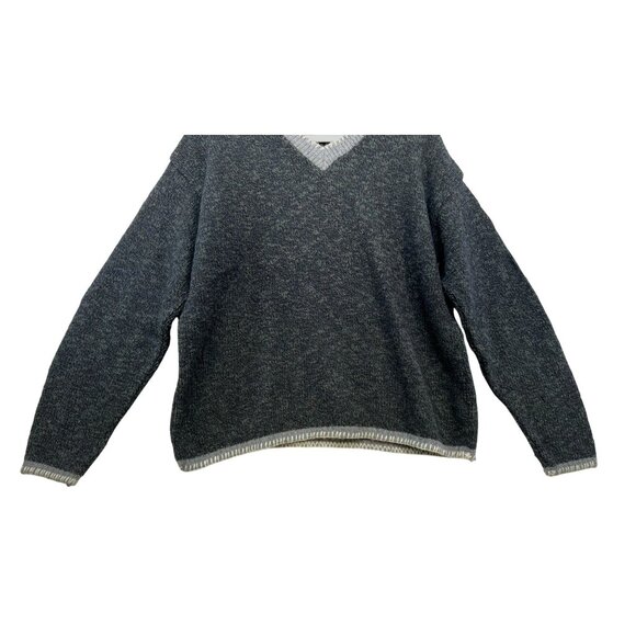 Alps Womens  V-Neck Wool Blend Sweater XL Green Gray Embroidered - Picture 4 of 12